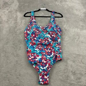 Jantzen One Piece Swimsuit‎ Womens 18 Multicolor Floral Front Wrap Ruched Padded